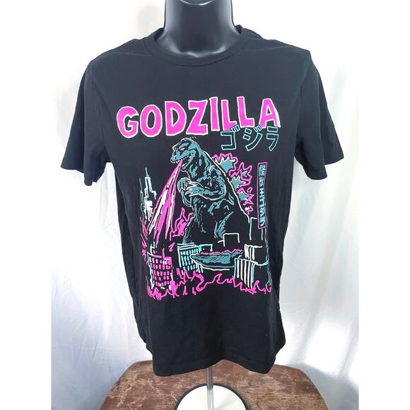 Godzilla Graphic Tee Neon Print Black Old Navy XL (14–16) - Picture 1 of 7